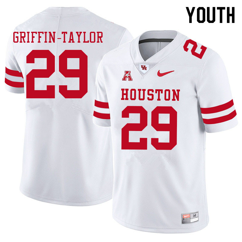 Youth #29 Demarcus Griffin-Taylor Houston Cougars College Football Jerseys Sale-White - Click Image to Close